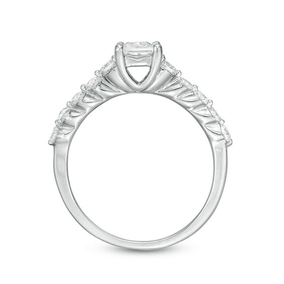 0.95 CT. T.W. Princess-Cut Diamond Three Stone Engagement Ring in 10K White Gold