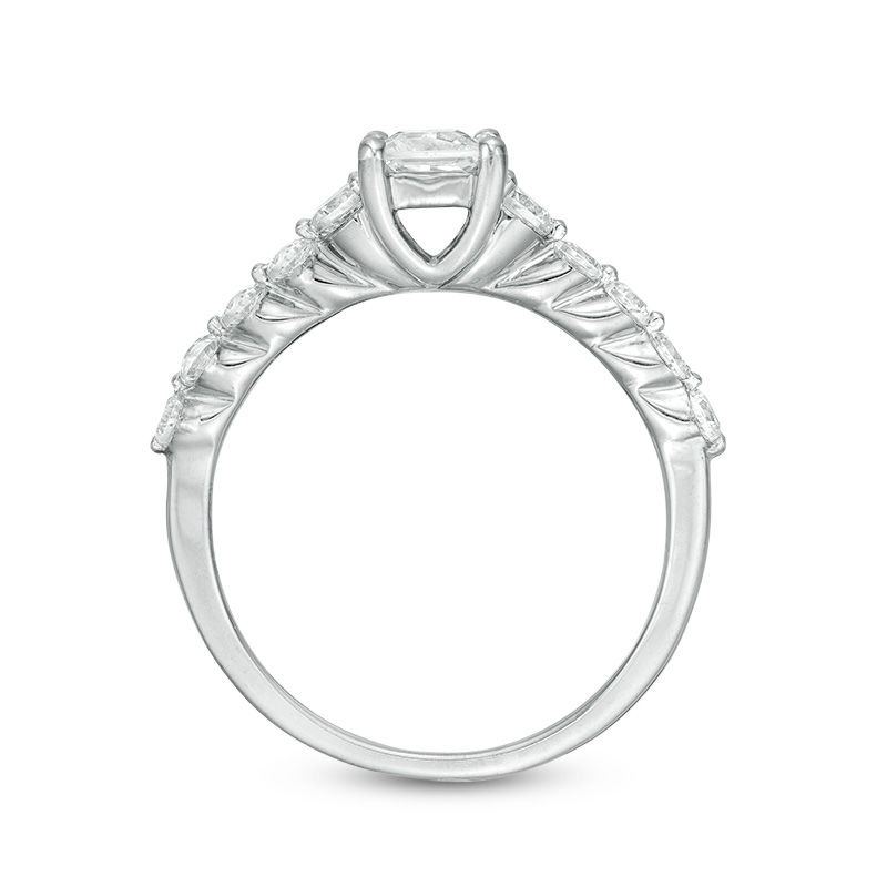 0.95 CT. T.W. Princess-Cut Diamond Three Stone Engagement Ring in 10K White Gold