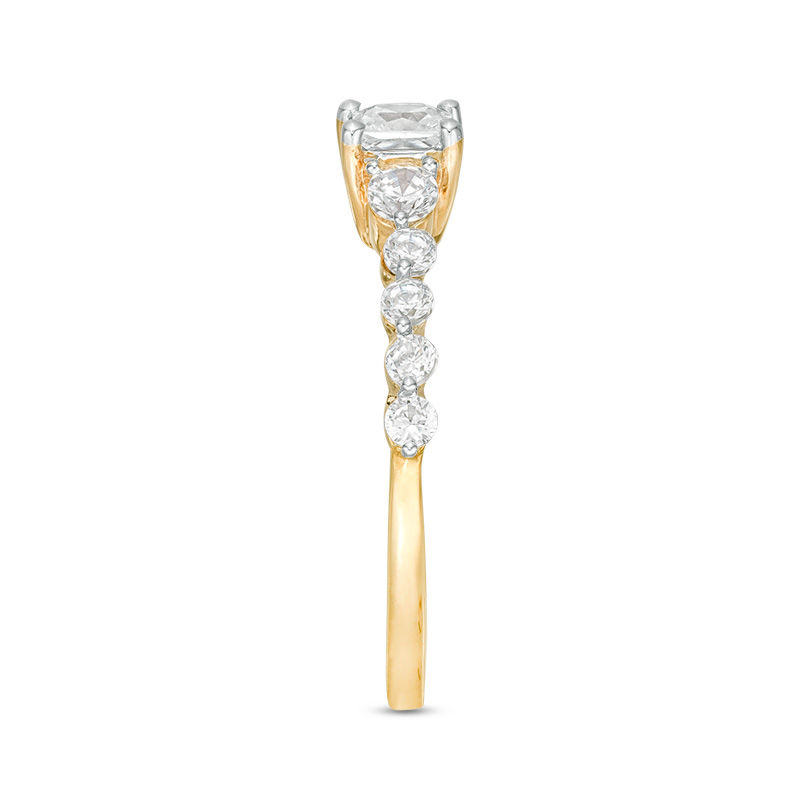 0.95 CT. T.W. Princess-Cut Diamond Three Stone Engagement Ring in 10K Gold