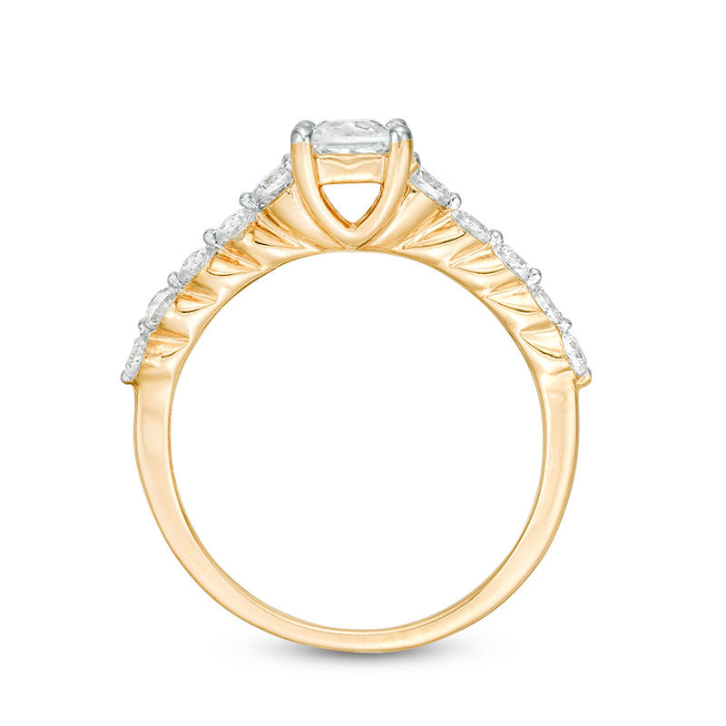 0.95 CT. T.W. Princess-Cut Diamond Three Stone Engagement Ring in 10K Gold