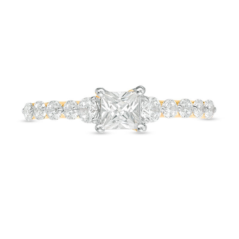 0.95 CT. T.W. Princess-Cut Diamond Three Stone Engagement Ring in 10K Gold