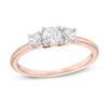 Thumbnail Image 0 of 0.45 CT. T.W. Diamond Three Stone Engagement Ring in 10K Rose Gold