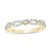 Thumbnail Image 0 of 0.23 CT. T.W. Diamond Alternating Heart Stackable Band in 10K Gold