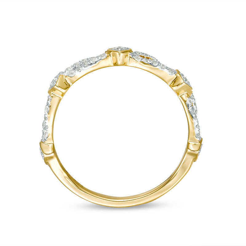 0.23 CT. T.W. Diamond Alternating Heart Stackable Band in 10K Gold