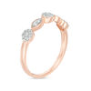 Thumbnail Image 1 of 0.18 CT. T.W. Composite Diamond Flower and Leaf Stackable Band in 10K Rose Gold