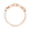 Thumbnail Image 4 of 0.18 CT. T.W. Composite Diamond Flower and Leaf Stackable Band in 10K Rose Gold
