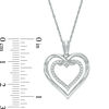 Thumbnail Image 1 of 0.115 CT. T.W. Diamond Intertwined Double Heart Pendant in Sterling Silver