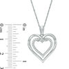 Thumbnail Image 2 of 0.115 CT. T.W. Diamond Intertwined Double Heart Pendant in Sterling Silver