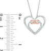 0.04 CT. T.W. Diamond Double Heart Entwined Infinity Pendant in Sterling Silver and 10K Rose Gold