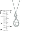 Thumbnail Image 1 of 0.04 CT. T.W. Diamond Infinity Looped Sideways Heart Pendant in Sterling Silver