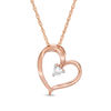 0.065 CT. T.W. Diamond Solitaire Tilted Heart Pendant in 10K Rose Gold
