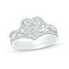 Thumbnail Image 1 of 0.22 CT. T.W. Diamond Heart Frame Twist Bridal Set in 10K White Gold