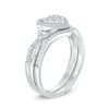 Thumbnail Image 2 of 0.22 CT. T.W. Diamond Heart Frame Twist Bridal Set in 10K White Gold