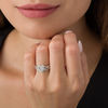 Thumbnail Image 3 of 0.22 CT. T.W. Diamond Heart Frame Twist Bridal Set in 10K White Gold