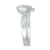 Thumbnail Image 4 of 0.22 CT. T.W. Diamond Heart Frame Twist Bridal Set in 10K White Gold