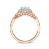 Thumbnail Image 5 of 0.58 CT. T.W. Diamond Tilted Cushion Frame Bridal Set in 10K Rose Gold
