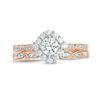 Thumbnail Image 6 of 0.58 CT. T.W. Diamond Tilted Cushion Frame Bridal Set in 10K Rose Gold