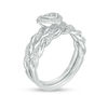 Thumbnail Image 1 of 0.22 CT. T.W. Diamond Heart Shape Frame Twist Bridal Set in 10K White Gold