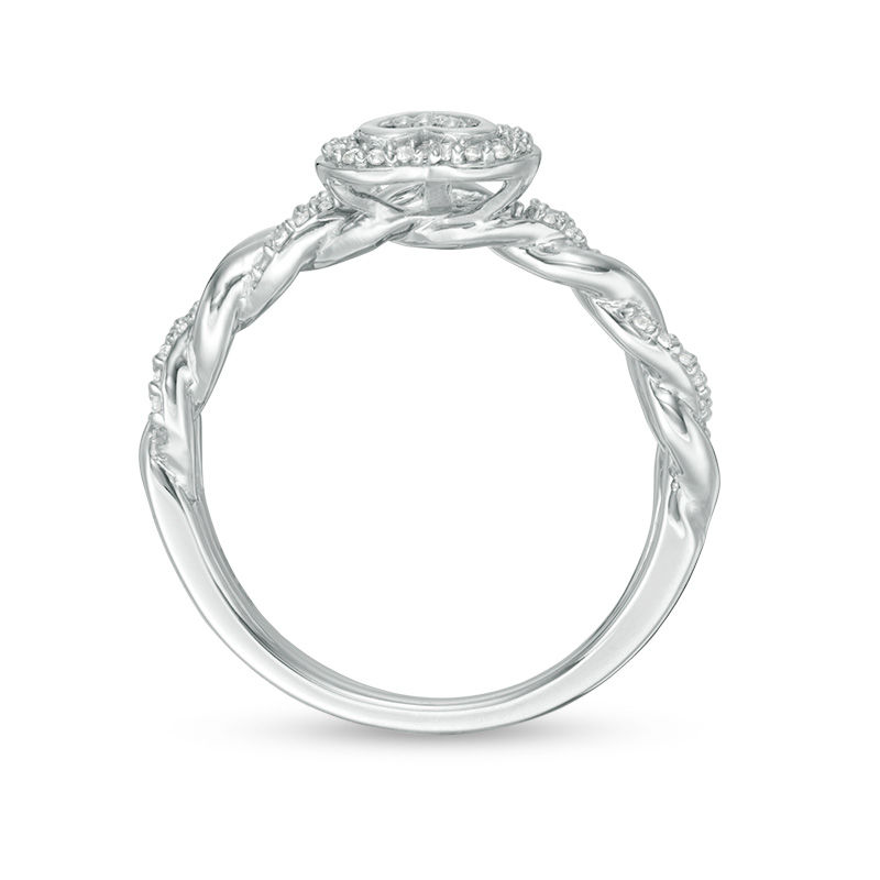 0.22 CT. T.W. Diamond Heart Shape Frame Twist Bridal Set in 10K White Gold