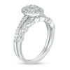 Thumbnail Image 1 of 0.45 CT. T.W. Composite Oval Diamond Double Frame Bridal Set in 10K White Gold