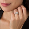 Thumbnail Image 3 of 0.45 CT. T.W. Composite Oval Diamond Double Frame Bridal Set in 10K White Gold