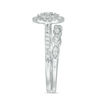 Thumbnail Image 4 of 0.45 CT. T.W. Composite Oval Diamond Double Frame Bridal Set in 10K White Gold