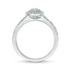 Thumbnail Image 4 of 0.45 CT. T.W. Composite Oval Diamond Double Frame Bridal Set in 10K White Gold