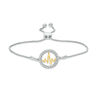 Thumbnail Image 0 of 0.066 CT. T.W. Diamond Open Circle Heartbeat Bolo Bracelet in Sterling Silver and 10K Gold - 9.5"