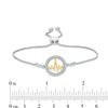 Thumbnail Image 1 of 0.066 CT. T.W. Diamond Open Circle Heartbeat Bolo Bracelet in Sterling Silver and 10K Gold - 9.5"