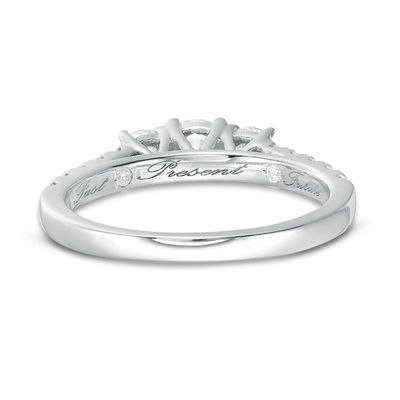 0.95 CT. T.W. Diamond Past Present Future® Engagement Ring in 10K White Gold