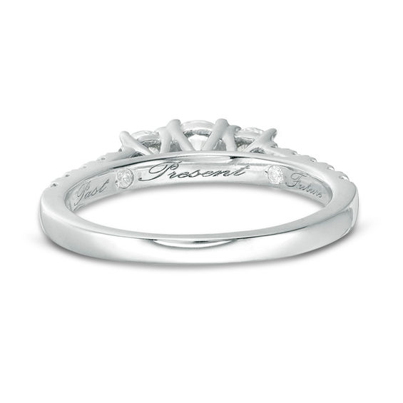 0.95 CT. T.W. Diamond Past Present Future® Engagement Ring in 10K White Gold