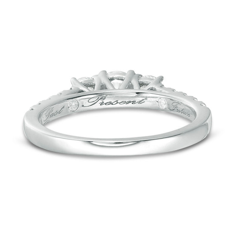0.95 CT. T.W. Diamond Past Present Future® Engagement Ring in 10K White Gold