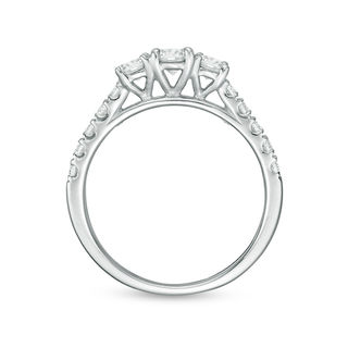 0.95 CT. T.W. Diamond Past Present Future® Engagement Ring in 10K White Gold