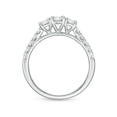 0.95 CT. T.W. Diamond Past Present Future® Engagement Ring in 10K White Gold