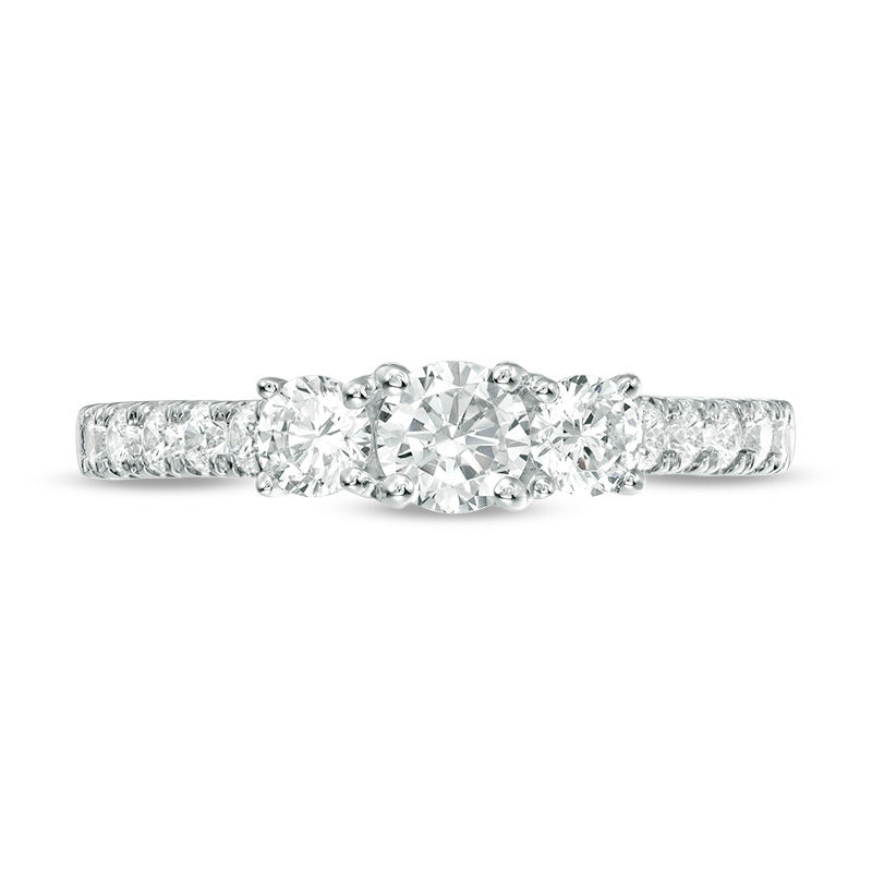 0.95 CT. T.W. Diamond Past Present Future® Engagement Ring in 10K White Gold