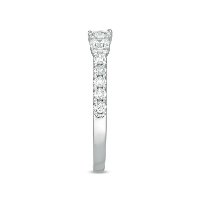 0.95 CT. T.W. Diamond Past Present Future® Engagement Ring in 10K White Gold