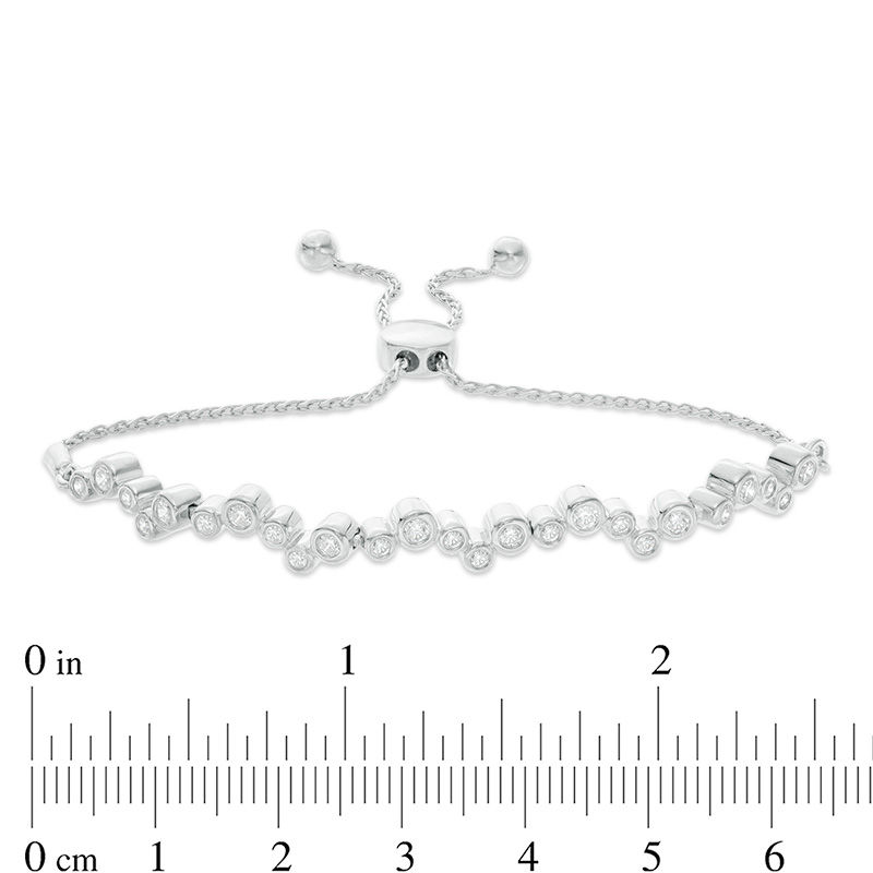 0.69 CT. T.W. Diamond Bubbles Bolo Bracelet in Sterling Silver - 9.5"