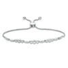Thumbnail Image 1 of 0.23 CT. T.W. Diamond Circle Station Bolo Bracelet in 10K White Gold - 9.5"