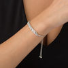 Thumbnail Image 1 of 0.23 CT. T.W. Diamond "S" Curve Bolo Bracelet in Sterling Silver - 9.5"