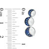 Thumbnail Image 3 of Lab-Created Blue Sapphire Crescent Three Moon Curved Crawler Earrings in Sterling Silver