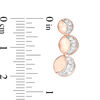Thumbnail Image 3 of Lab-Created White Sapphire Crescent Three Moon Curved Crawler Earrings in Sterling Silver with 14K Rose Gold Plate