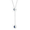 Thumbnail Image 0 of Lab-Created Blue Sapphire Crescent and Half-Moon "Y" Necklace in Sterling Silver - 38"