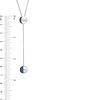 Thumbnail Image 2 of Lab-Created Blue Sapphire Crescent and Half-Moon "Y" Necklace in Sterling Silver - 38"