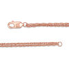 Thumbnail Image 3 of Lab-Created White Sapphire Moon Phases Double Strand Bracelet in Sterling Silver with 14K Rose Gold Plate - 7.5"