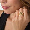 Thumbnail Image 2 of Lab-Created Emerald Orbit Ring in Sterling Silver with 14K Gold Plate