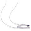 4.5mm Lab-Created Blue and White Sapphire Heart Outline Necklace in Sterling Silver - 17"