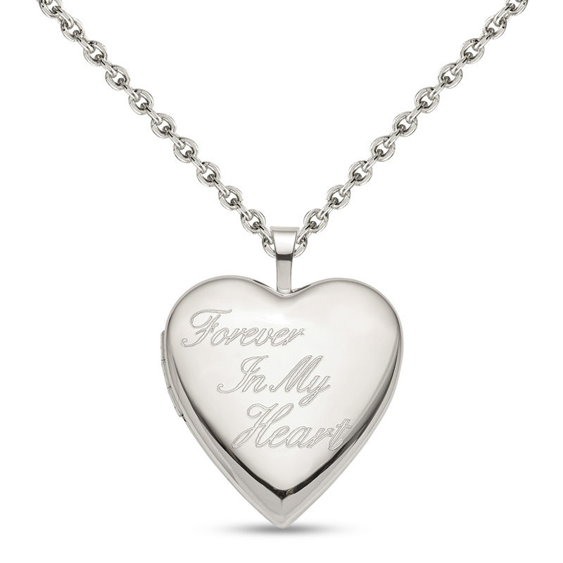 "Forever In My Heart" Heart Locket in Sterling Silver|Peoples Jewellers