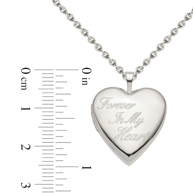 "Forever In My Heart" Heart Locket in Sterling Silver