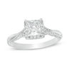 Thumbnail Image 0 of 1.25 CT. T.W. Certified Canadian Princess-Cut Diamond Frame Engagement Ring in 14K White Gold (I/I2)