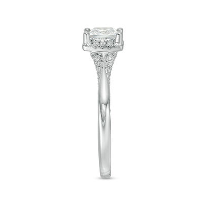 1.25 CT. T.W. Certified Canadian Princess-Cut Diamond Frame Engagement Ring in 14K White Gold (I/I2)